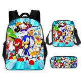 Sonic Kids' School Backpack – Cartoon Design with Zipper Closure & Shoulder Straps