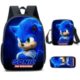 Sonic Kids' School Backpack – Cartoon Design with Zipper Closure & Shoulder Straps