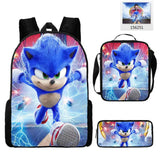 Sonic Kids' School Backpack – Cartoon Design with Zipper Closure & Shoulder Straps