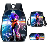 Sonic Kids' School Backpack – Cartoon Design with Zipper Closure & Shoulder Straps