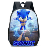 Sonic Kids' School Backpack – Cartoon Design with Zipper Closure & Shoulder Straps