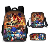 Sonic Kids' School Backpack – Cartoon Design with Zipper Closure & Shoulder Straps
