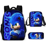 Sonic Kids' School Backpack – Cartoon Design with Zipper Closure & Shoulder Straps