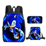Sonic Kids' School Backpack – Cartoon Design with Zipper Closure & Shoulder Straps