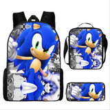 Sonic Kids' School Backpack – Cartoon Design with Zipper Closure & Shoulder Straps