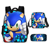 Sonic Kids' School Backpack – Cartoon Design with Zipper Closure & Shoulder Straps