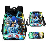 Sonic Kids' School Backpack – Cartoon Design with Zipper Closure & Shoulder Straps