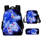 Sonic Kids' School Backpack – Cartoon Design with Zipper Closure & Shoulder Straps