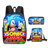 Sonic Kids' School Backpack – Cartoon Design with Zipper Closure & Shoulder Straps