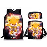 Sonic Kids' School Backpack – Cartoon Design with Zipper Closure & Shoulder Straps