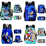 Sonic Kids' School Backpack – Cartoon Design with Zipper Closure & Shoulder Straps