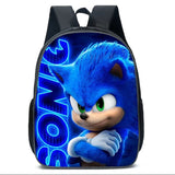 Sonic Kids' School Backpack – Cartoon Design with Zipper Closure & Shoulder Straps